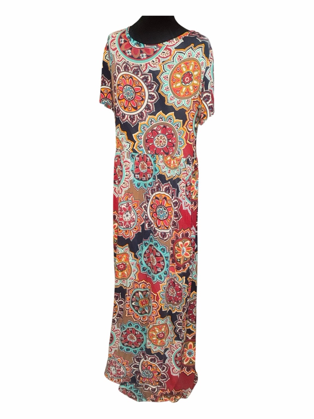 BOHO Plus Size Multicolor Medallion Print Maxi Dress - V-Neck Women’s Size XXL - Picture 8 of 10